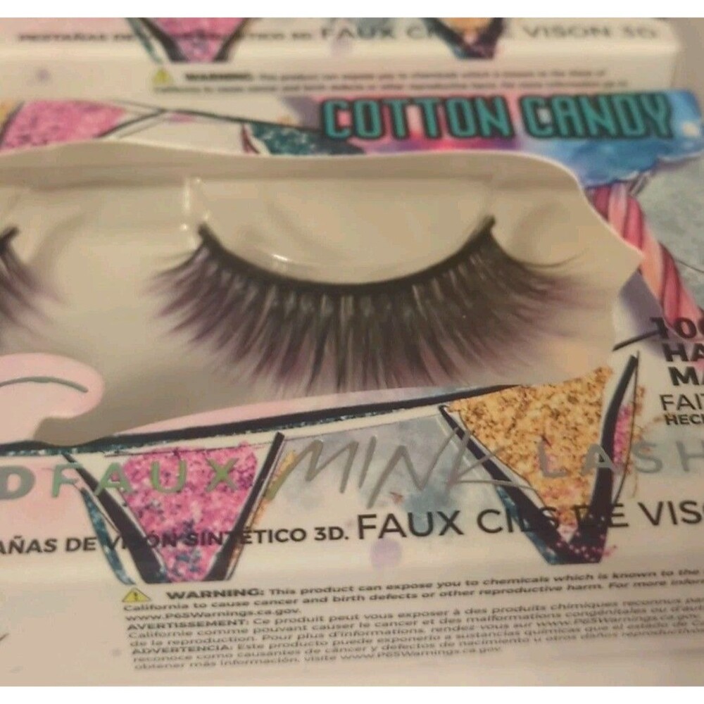 (3 Sets) ioni Lash Fair COTTON CANDY 3D Faux Mink Lashes OMBRE Purple / Black - Picture 4 of 10